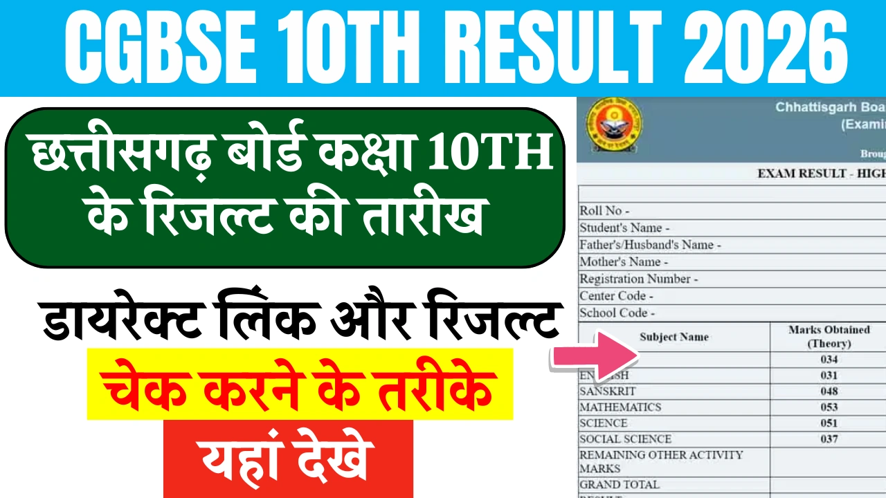 CGBSE 10th Result 2026