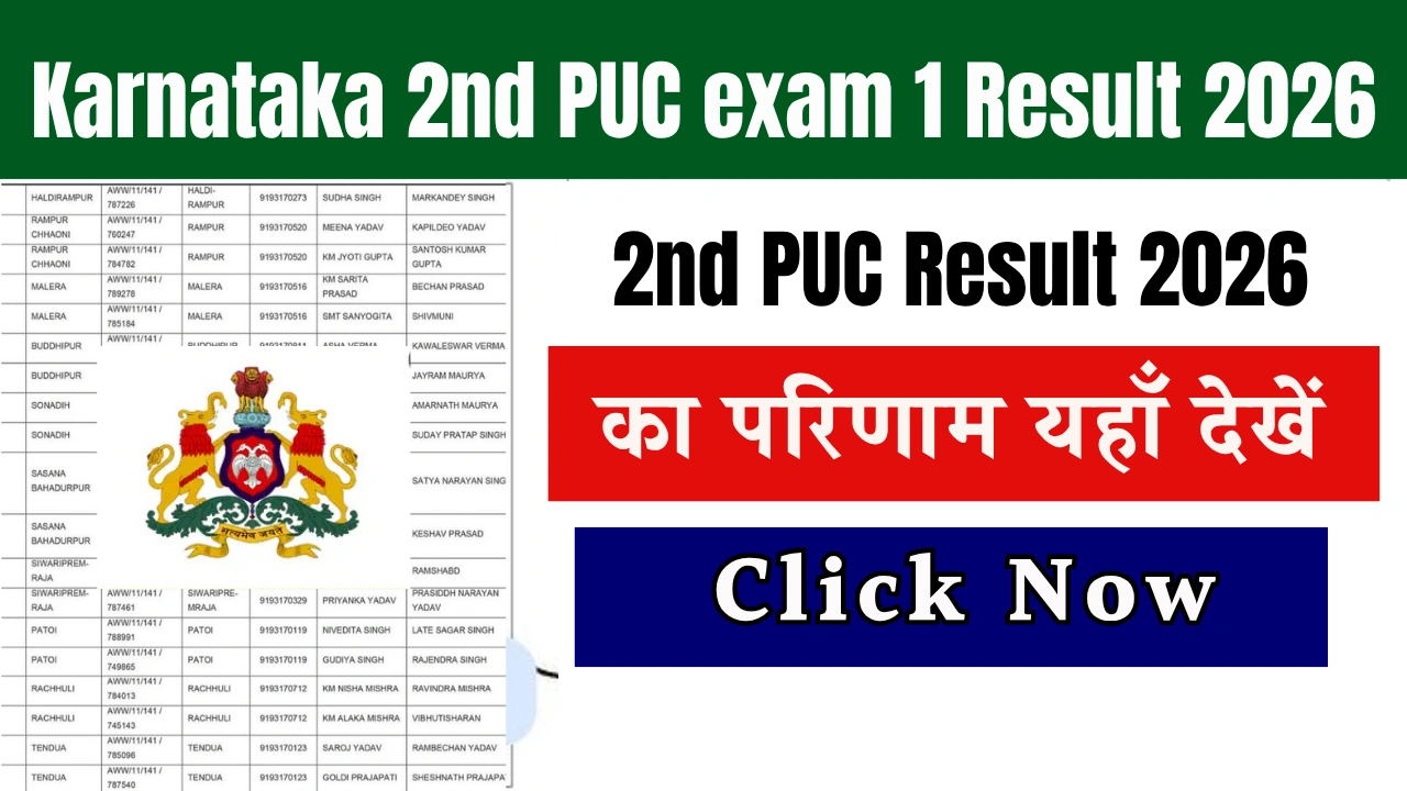 Karnataka 2nd PUC exam 1 Result 2026
