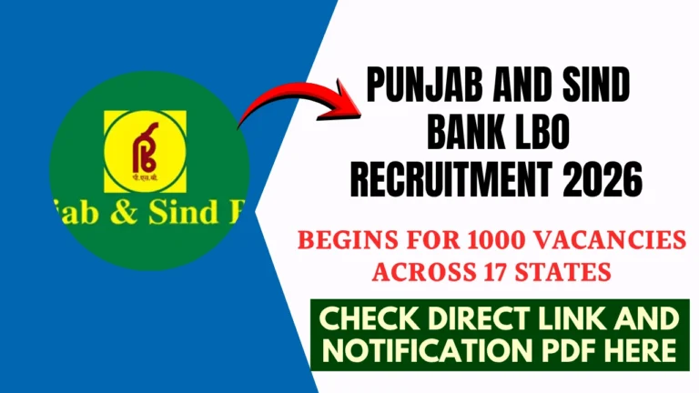 Punjab and Sind Bank LBO recruitment 2026